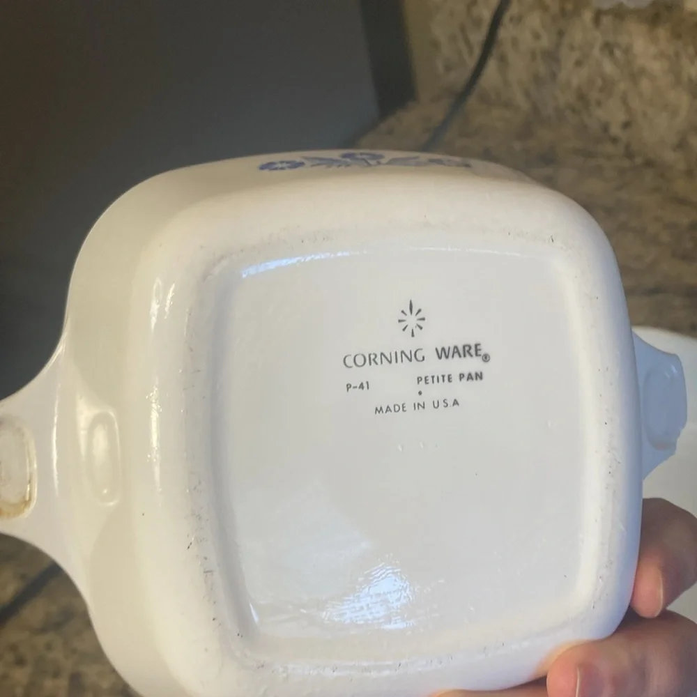 Vintage Corning Ware 3 piece casserole set ‘Blue Cornflower’